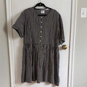 Morning Dip Black and White Gingham Dress
